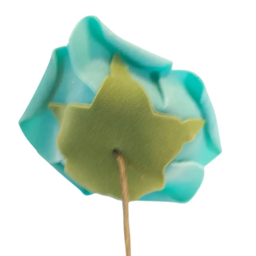 Teal Foam Roses Artificial Flowers 24pc 3in Wedding Craft Floral Stems 10in